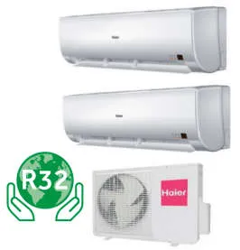 Condizionatori HAIER TUNDRA GREEN DUAL SPLIT 9000 12000 BTU GAS R32 in offerta e a rate. Prezzo chiavi in mano.